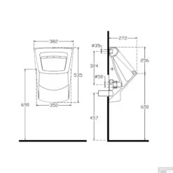 Urinoir Sapho Purity 38.2x53.5 Cm Keramiek Wit -Badkamerwinkel 10pl92002 urinoir sapho purity 38.2x53.5 cm keramiek wit tech