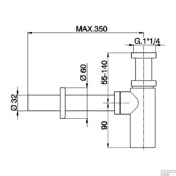 Bekersifon Salenzi Giro Gegalvaniseerd Geborsteld Koper -Badkamerwinkel 16aj15 tech