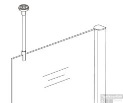 Plafond Stabilisatiestang Wiesbaden Rond 100cm Inkortbaar Chroom -Badkamerwinkel 20.3866 1