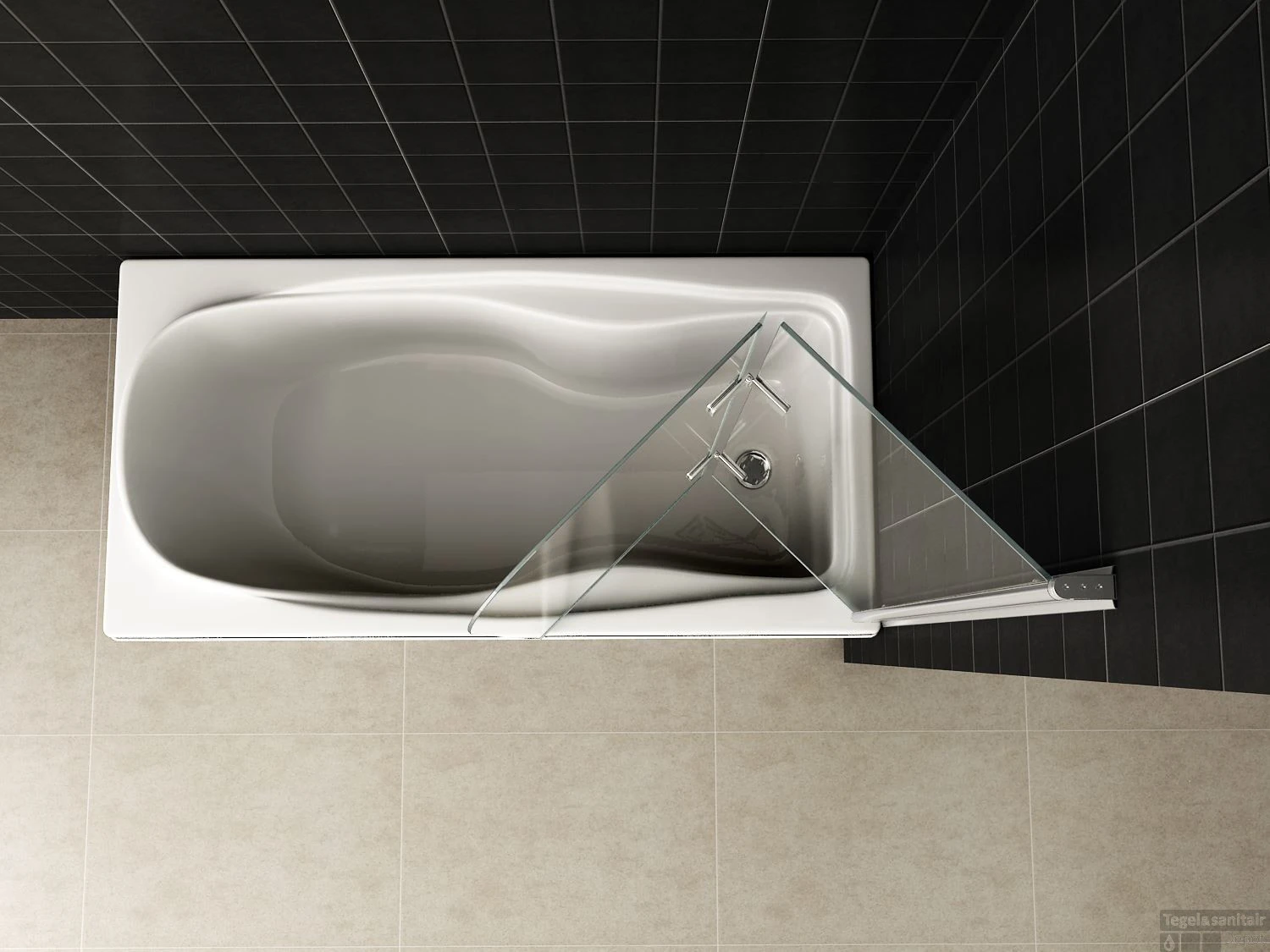 Badwand Wiesbaden Inklapbaar 100x140cm 6mm NANO Coating 5 Badwand Wiesbaden Inklapbaar 100x140cm 6mm NANO Coating - Afbeelding 3