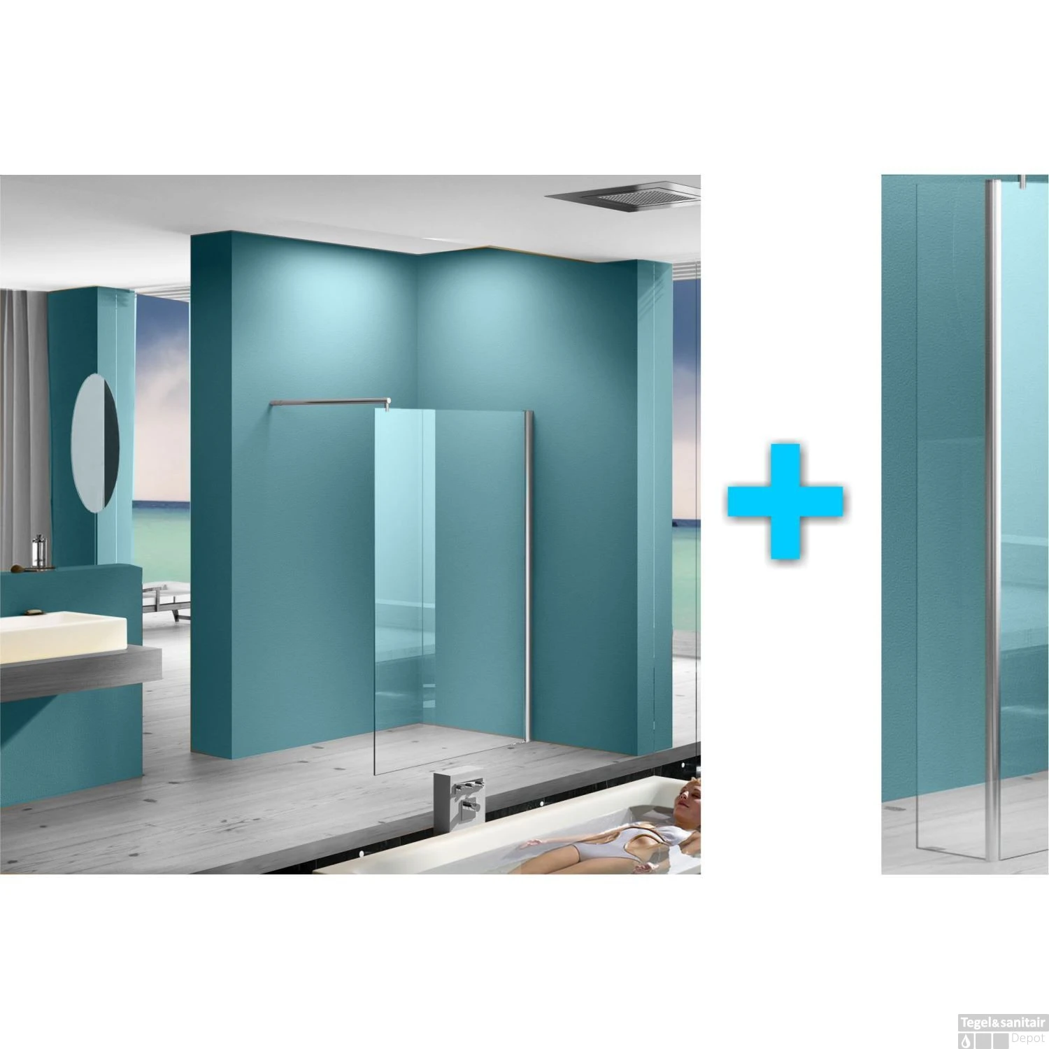 Inloopdouche Wiesbaden Met Zijwand 30cm 90x200cm 8mm NANO Coating 5 Inloopdouche Wiesbaden Met Zijwand 30cm 90x200cm 8mm NANO Coating - Afbeelding 3