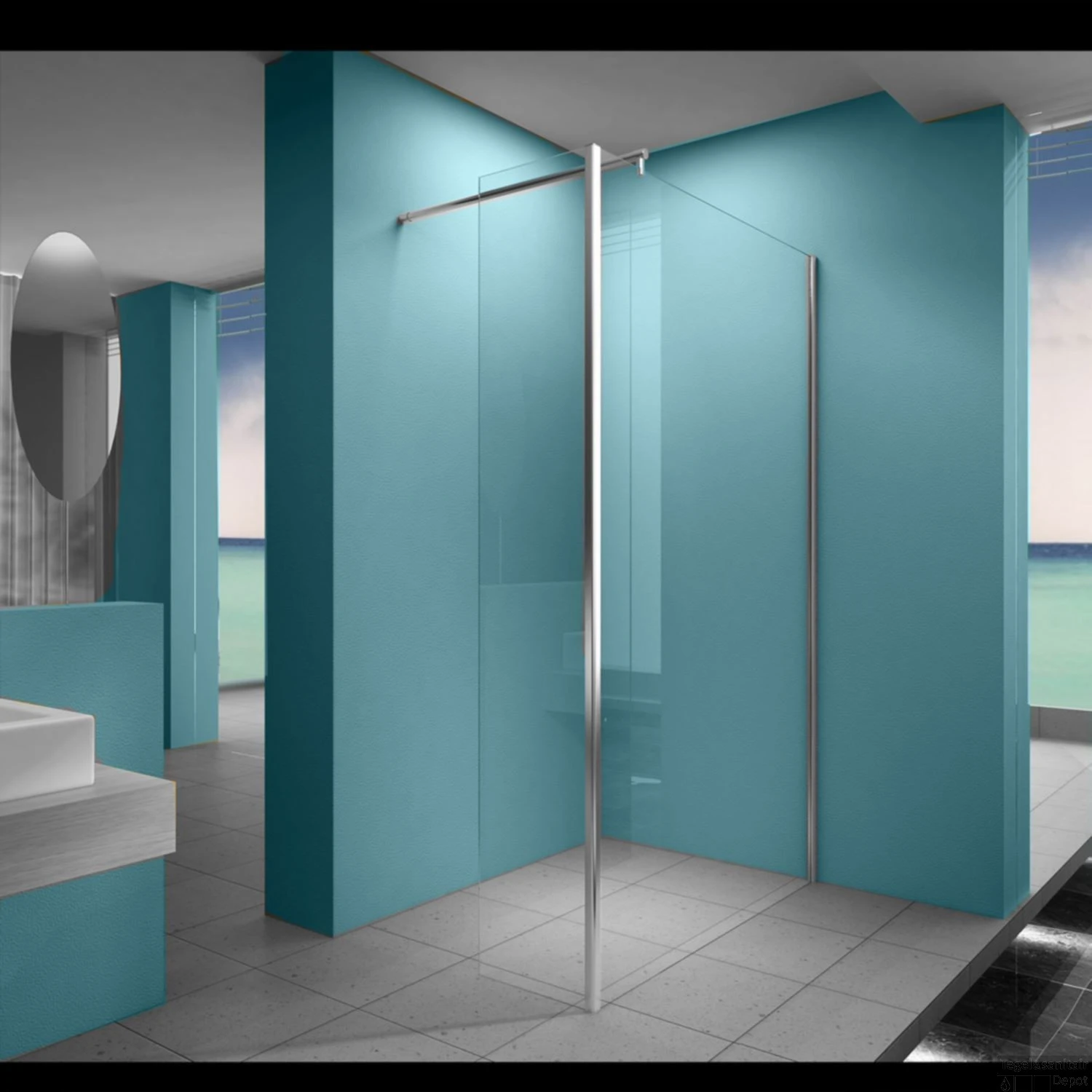 Inloopdouche Wiesbaden Met Zijwand 30cm 90x200cm 8mm NANO Coating 3 Inloopdouche Wiesbaden Met Zijwand 30cm 90x200cm 8mm NANO Coating