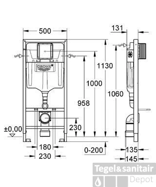 Grohe Rapid Sl Wc Element Zonder Wandbev. 4 Grohe Rapid Sl Wc Element Zonder Wandbev. - Afbeelding 2