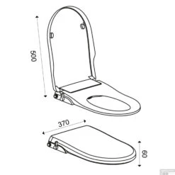 Douche WC Zitting Wiesbaden Flush Stroomloos Met Sproeier Wit -Badkamerwinkel 32.3770 3 1