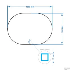 Badkamerspiegel BWS Riono 70x100cm Horizontaal LED Incl. Verwarming -Badkamerwinkel 33768 162062 tech