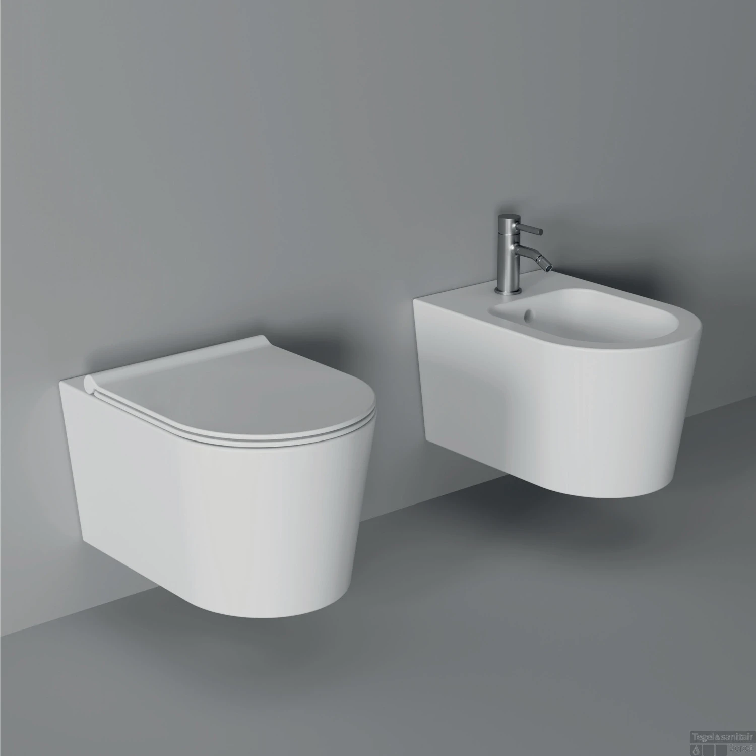 Bidet Salenzi Form Square Mat Donkerbruin (exclusief Kraan) 4 Bidet Salenzi Form Square Mat Donkerbruin (exclusief Kraan) - Afbeelding 2