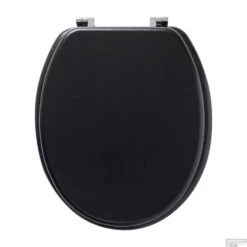 Toiletzitting Tiger Leatherlook Hout Zwart 10 Toiletzitting Tiger Leatherlook Hout Zwart -Badkamerwinkel 4008912525402 toiletzitting tiger leatherlook hout zwart sfeer