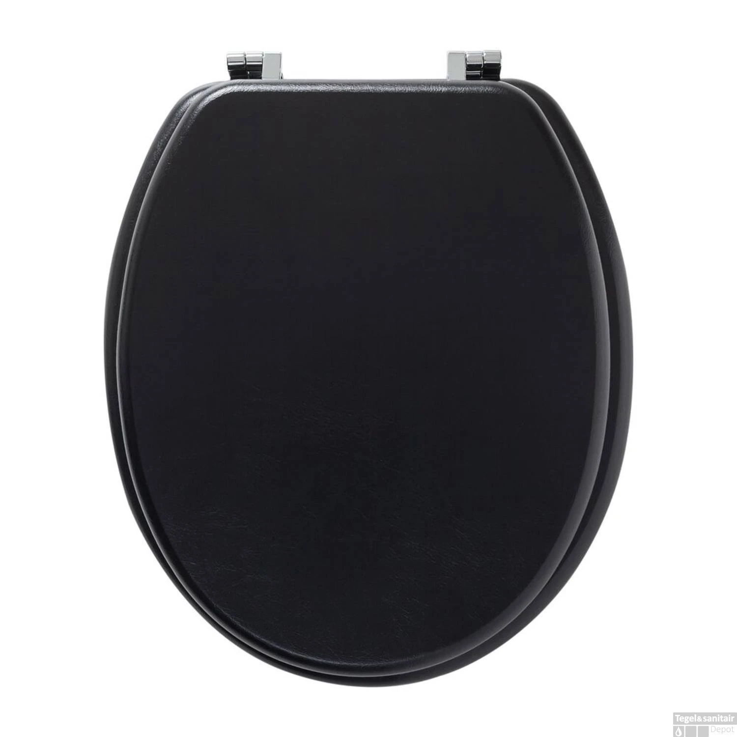 Toiletzitting Tiger Leatherlook Hout Zwart 4 Toiletzitting Tiger Leatherlook Hout Zwart - Afbeelding 2