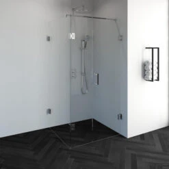 Douchecabine Compleet Just Creating Profielloos 3-Delig Dubbel Draaibaar 90x100 Cm Chroom