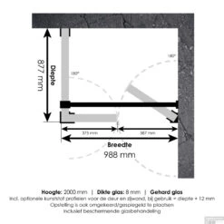 Douchecabine Compleet Just Creating Profielloos 3-Delig Dubbel Draaibaar 90x100 Cm Chroom -Badkamerwinkel 4jc11 90x100ch t
