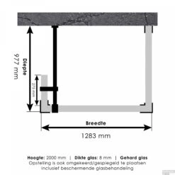 Inloopdouche Compleet Just Creating Profielloos 100x130/30 Cm Reversed Mat Zwart -Badkamerwinkel 4jc5 100x130 30 t