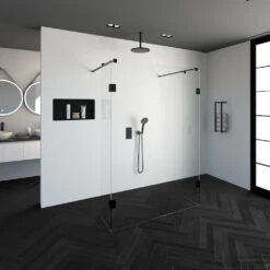 Doorloopdouche Compleet Just Creating Profielloos 140x200 Cm 140/40/40 Mat Zwart -Badkamerwinkel 4jc8 140 40 40a 1