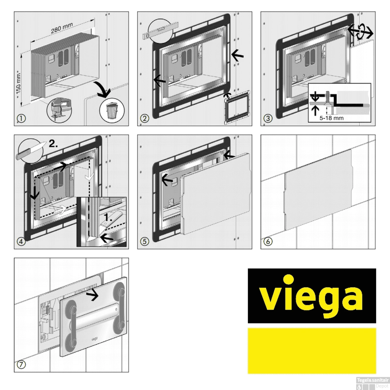 Viega Visign For Style Frame Voor Bedieningsplaat Voor Tegelinleg Chroom 5 Viega Visign For Style Frame Voor Bedieningsplaat Voor Tegelinleg Chroom - Afbeelding 3