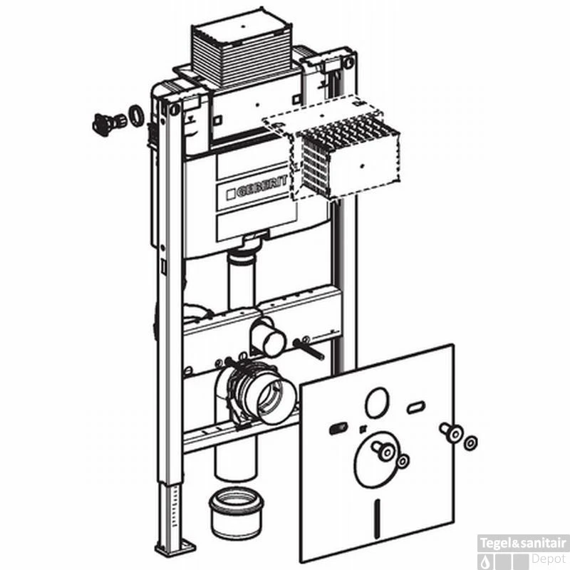 Geberit Duofix Omega Inbouwreservoir H98 Front/planchetbediening 4 Geberit Duofix Omega Inbouwreservoir H98 Front/planchetbediening - Afbeelding 2