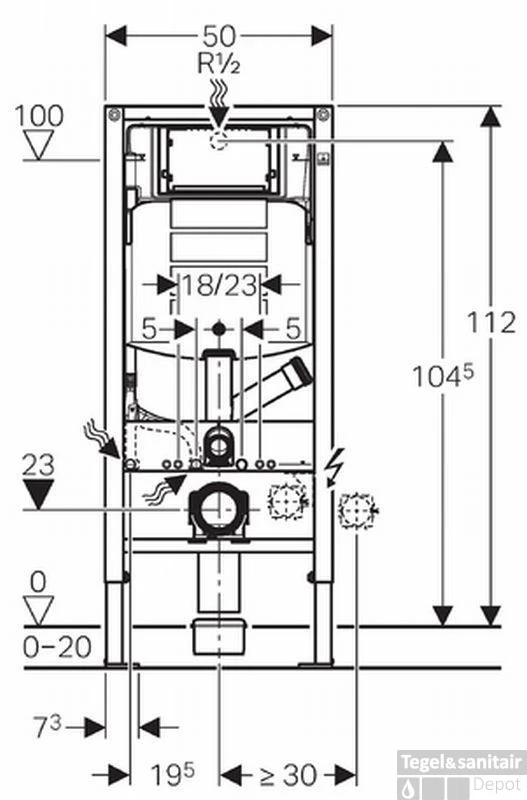 Geberit Duofix Sigma Inbouwreservoir 12cm.h112 M/geurafzuiging Exclusief Wandankers 4 Geberit Duofix Sigma Inbouwreservoir 12cm.h112 M/geurafzuiging Exclusief Wandankers - Afbeelding 2