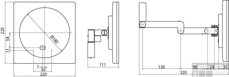 Emco Asis Scheerspiegel Vierkant 22cm.led Verlichting X3 Chroom 4 Emco Asis Scheerspiegel Vierkant 22cm.led Verlichting X3 Chroom - Afbeelding 2