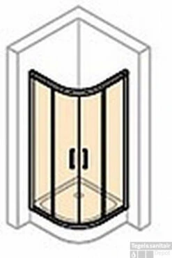 Huppe Classics 2 Kwartrond Met Schuifdeur 80/80x200 Cm. R500 Matzilver-antiplaque Glas