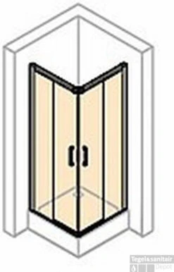 Huppe Classics 2 Easy Entry 2-dlg. Hoekinstap 90/90x200 Cm. Matzilver-antiplaque Glas