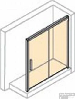 Huppe Design Pure Schuifdeur Rechts 170x200 Cm. Met Vast Paneel Chr.look/zilvermat-helder