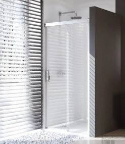 Huppe Design Pure Schuifdeur Rechts 170x200 Cm. Met Vast Paneel Matzilver-helder Glas -Badkamerwinkel 88574 2