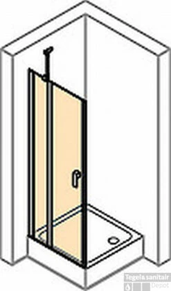 Huppe Design Pure Draaideur 80 X 190 Cm. Met Segment Matzilver-helder Glas