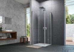 Huppe Design Pure 2-delige Vouwdeur Sft Links 100 X 200 Cm. Matzilver-antiplaque Glas -Badkamerwinkel 88582