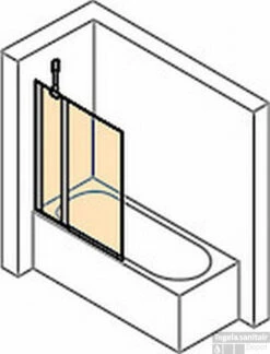 Huppe Design Pure 2-delige Badklapwand 95x150 Cm. Chroom Look-helder Glas