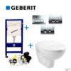 ACTIE | Geberit UP100 Toiletset Compleet Start | Inbouwreservoir | Wandcloset Met Drukplaat -Badkamerwinkel aktieset geberit up100 toiletset start wandcloset met delta drukplaten 1