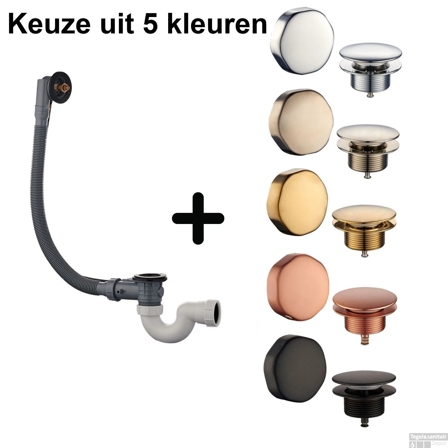 Badafvoer Met Overloopcombinatie Wiesbaden (keuze Uit 5 Kleuren) 3 Badafvoer Met Overloopcombinatie Wiesbaden (keuze Uit 5 Kleuren)