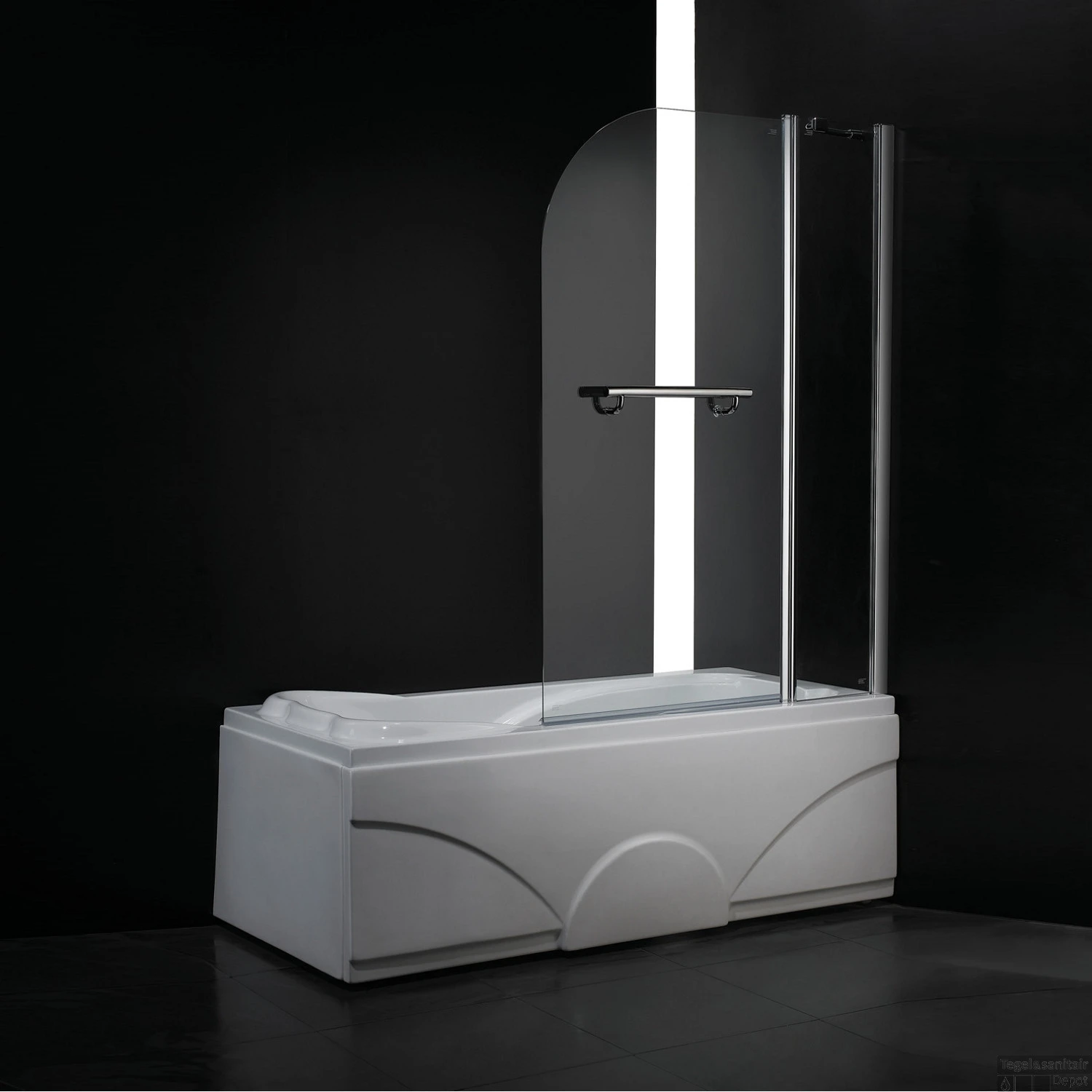 Badwand Boss & Wessing Bibi Afgerond 100x140cm Scharnierend Omkeerbaar 6mm 3 Badwand Boss & Wessing Bibi Afgerond 100x140cm Scharnierend Omkeerbaar 6mm