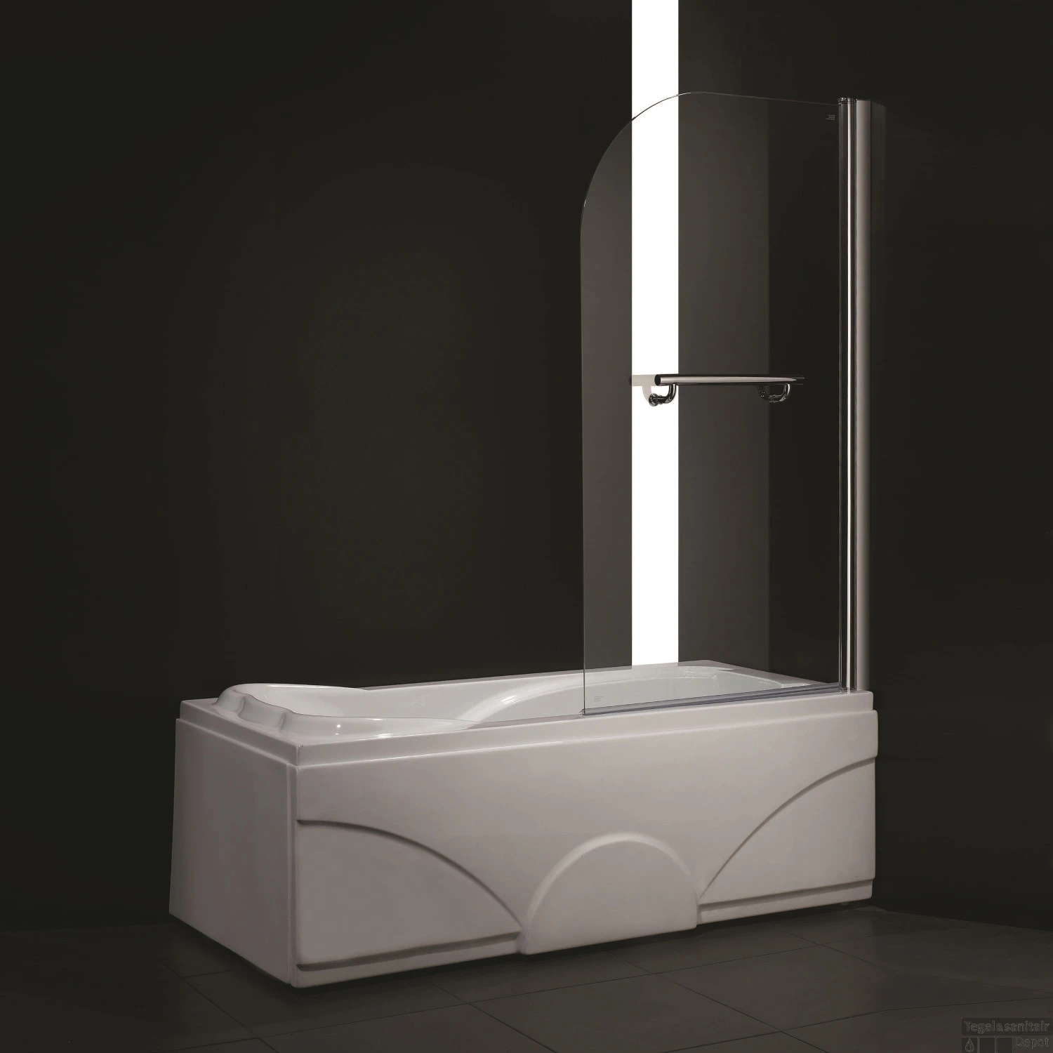 Badwand Boss & Wessing Bibi Afgerond 80x140cm Scharnierend Omkeerbaar 6mm 6 Badwand Boss & Wessing Bibi Afgerond 80x140cm Scharnierend Omkeerbaar 6mm - Afbeelding 4