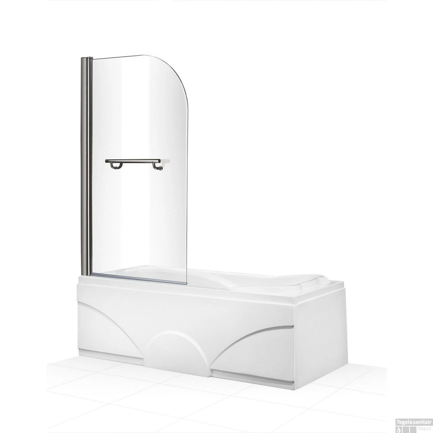 Badwand Boss & Wessing Bibi Afgerond 80x140cm Scharnierend Omkeerbaar 6mm 4 Badwand Boss & Wessing Bibi Afgerond 80x140cm Scharnierend Omkeerbaar 6mm - Afbeelding 2