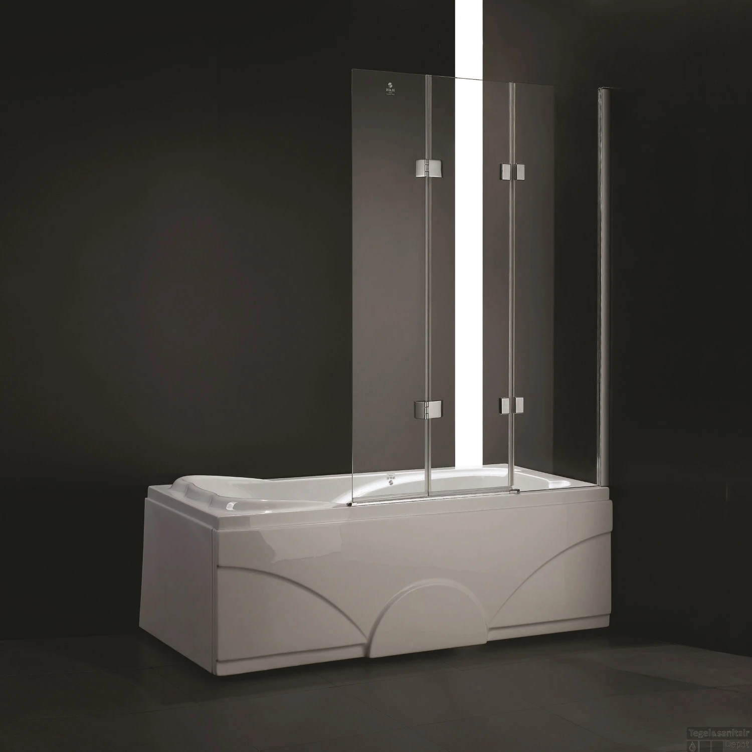 Badwand Boss & Wessing Bibi Recht 120x140cm Scharnierend 3-delig Omkeerbaar 6mm 3 Badwand Boss & Wessing Bibi Recht 120x140cm Scharnierend 3-delig Omkeerbaar 6mm