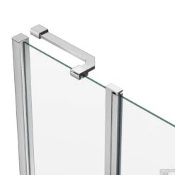 Badwand Van Rijn ST02 Klapwand + Vaste Wand 120x150 Cm Helder Glas 6 Mm Chroom -Badkamerwinkel badwand van rijn st02 klapwand vaste wand 120x150 cm helder glas 6 mm chroom 2