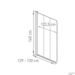 Badwand VM Go Balos Deco 3-delig 130x140cm Scharnierend Chroom Profiel 5mm Veiligheidsglas -Badkamerwinkel badwand vm go balos deco 3 delig 130x140cm scharnierend chroom profiel 5mm veiligheidsglas 230058 tech