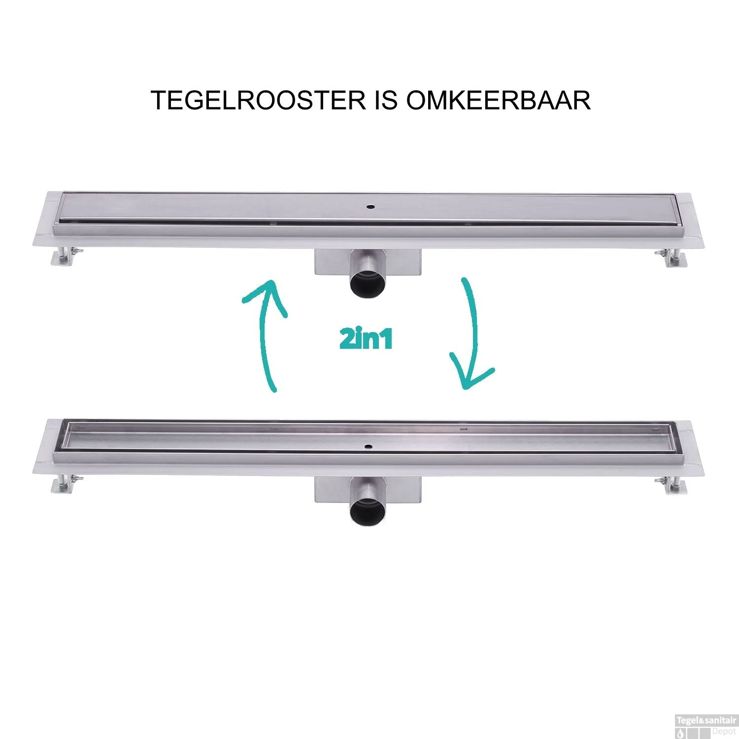 RVS Douchegoot BASIC Met Uitneembaar Sifon 70x7cm 6,7cm Diep TEGEL ROOSTER 8 RVS Douchegoot BASIC Met Uitneembaar Sifon 70x7cm 6,7cm Diep TEGEL ROOSTER - Afbeelding 6