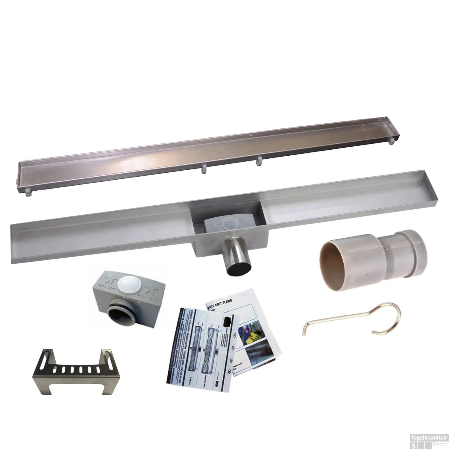 RVS Douchegoot BASIC Met Uitneembaar Sifon 70x7cm 6,7cm Diep TEGEL ROOSTER 11 RVS Douchegoot BASIC Met Uitneembaar Sifon 70x7cm 6,7cm Diep TEGEL ROOSTER - Afbeelding 9