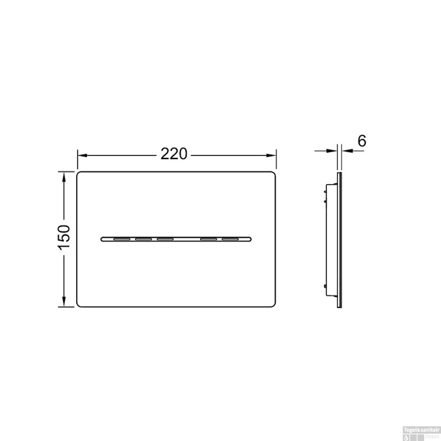 Bedieningsplaat Elektronisch TECE Solid Met Handsfree Bediening 12V Net - Mat Zwart - Afbeelding 2
