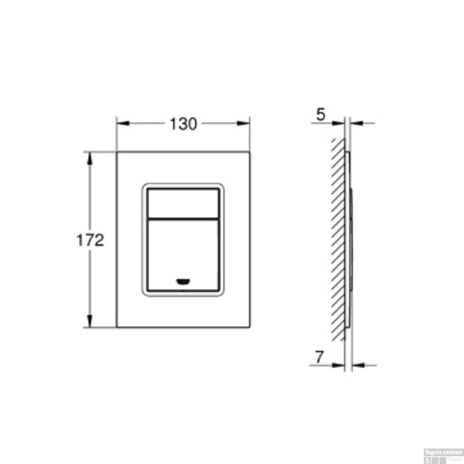 Bedieningsplaat Grohe Skate Cosmopolitan S WC DF 13x17,2cm RVS 4 Bedieningsplaat Grohe Skate Cosmopolitan S WC DF 13x17,2cm RVS - Afbeelding 2