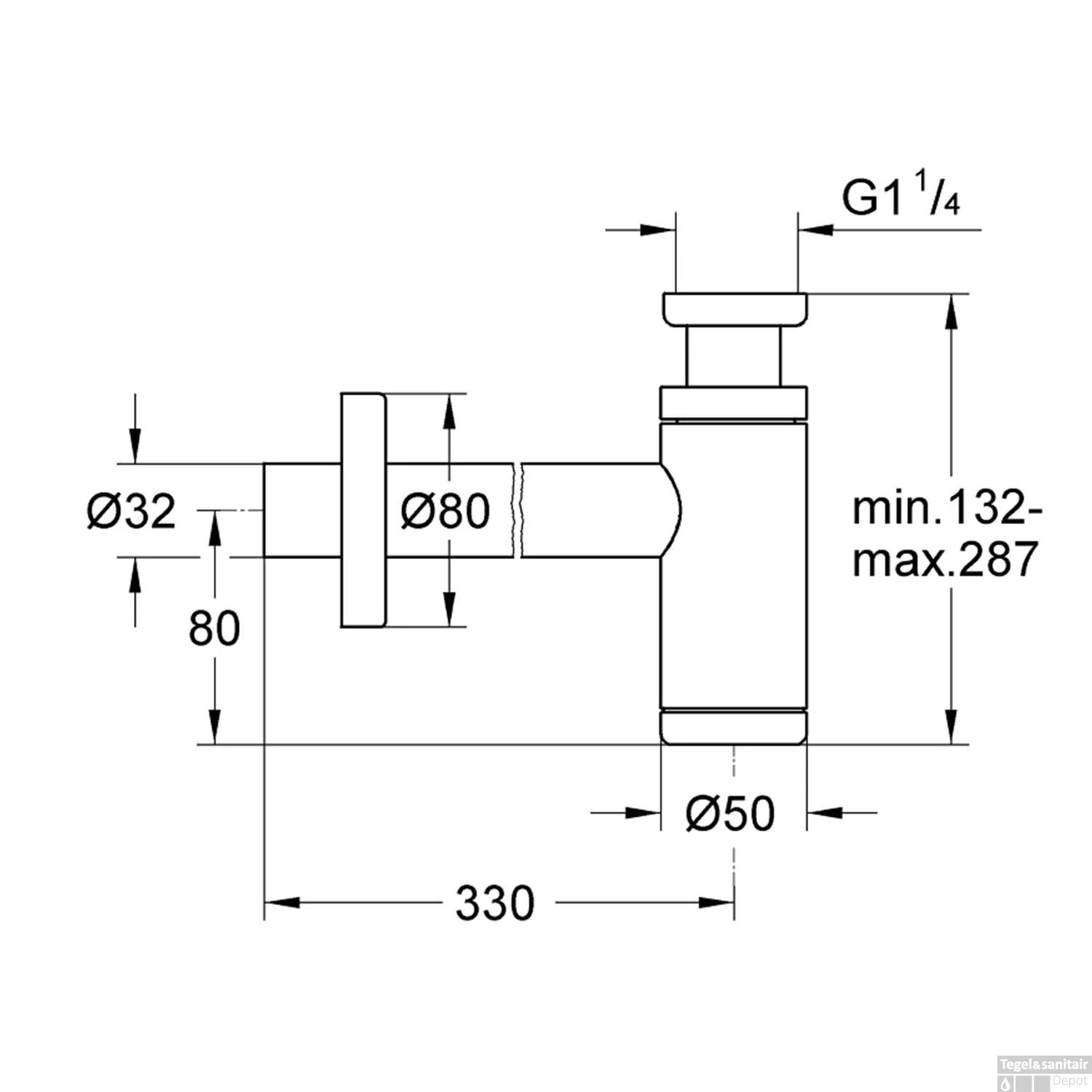 Bekersifon Grohe Others Verstelbaar Supersteel 4 Bekersifon Grohe Others Verstelbaar Supersteel - Afbeelding 2