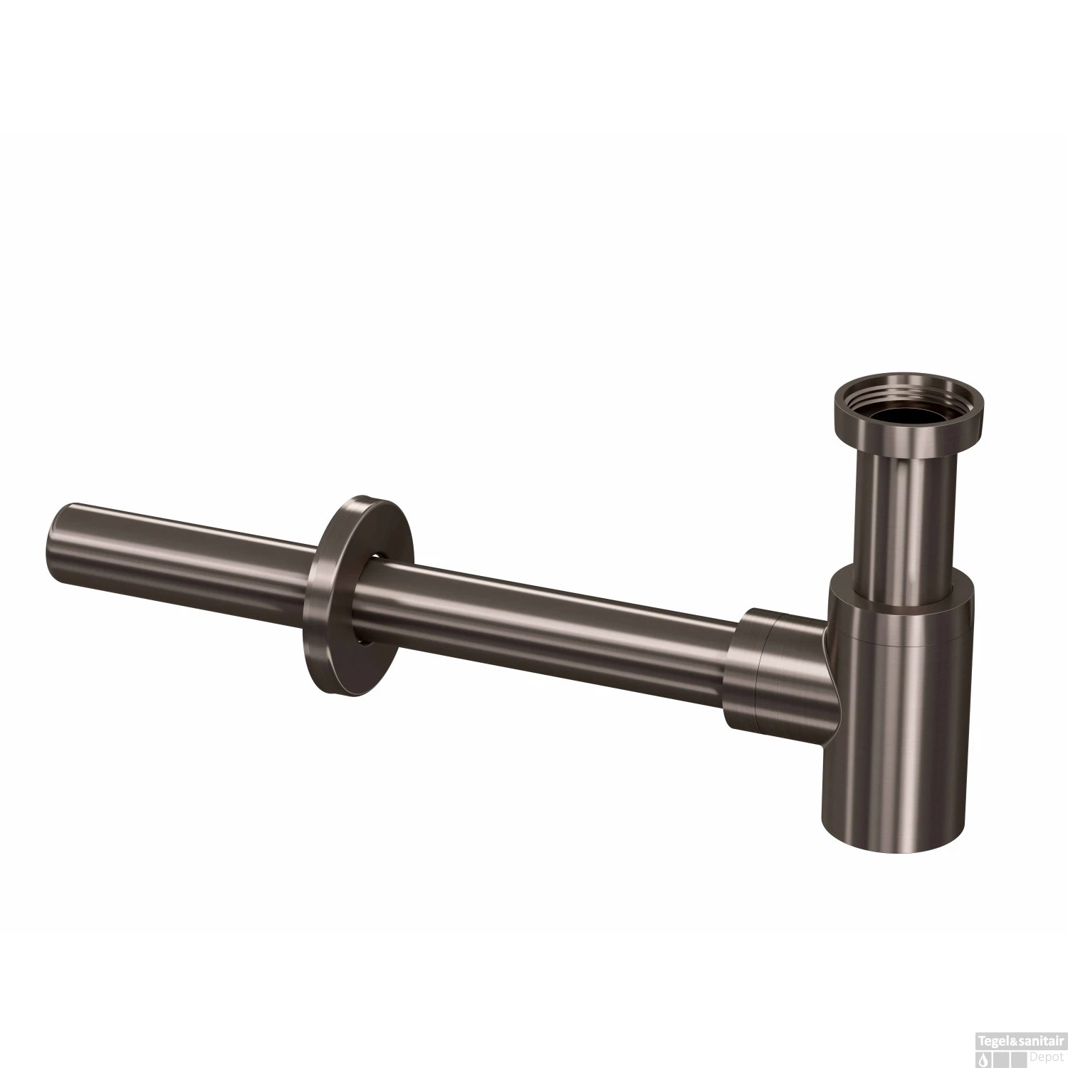 Bekersifon INK Laag Model Incl Muurbuis En Rozet Metal Black