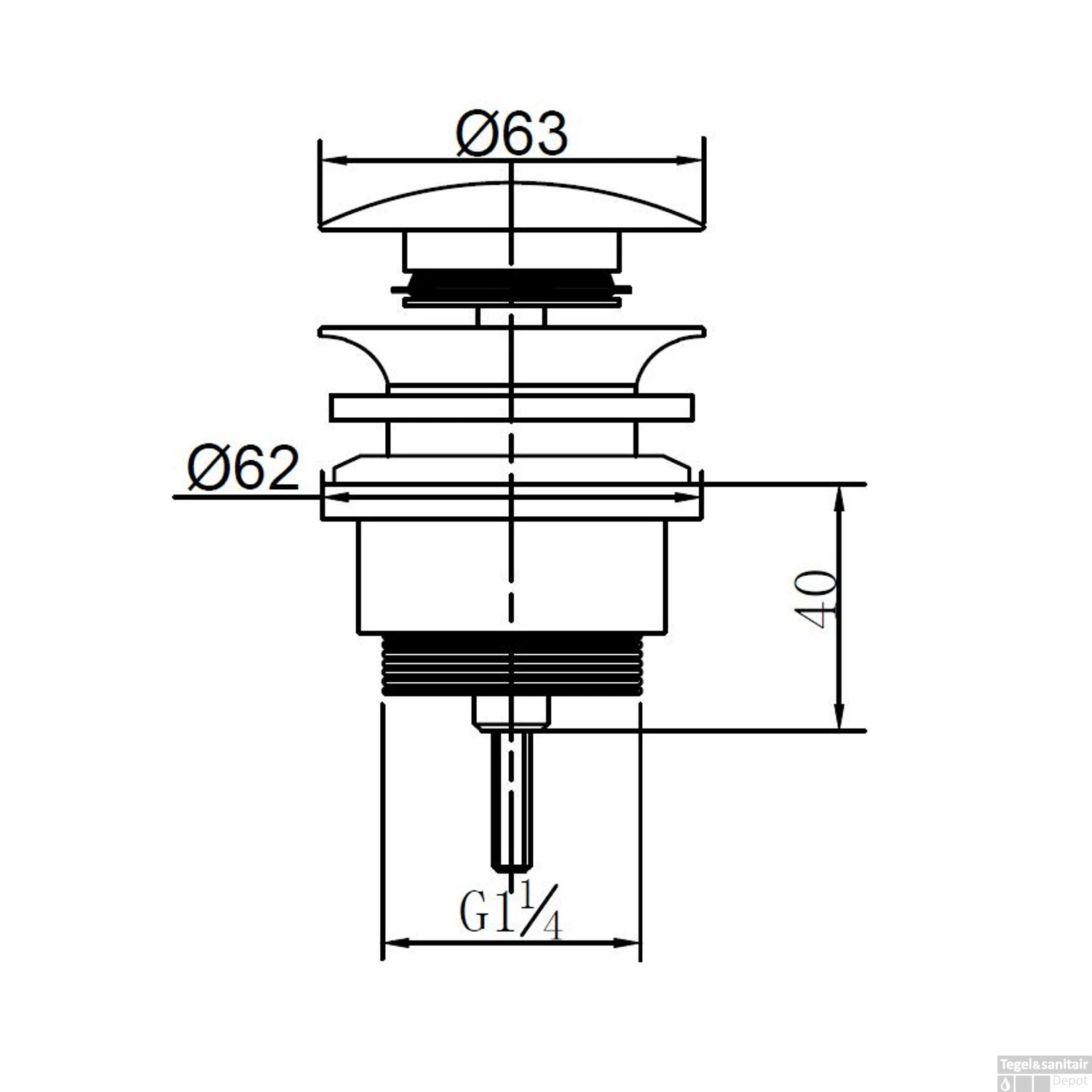 BWS Clickwaste 5/4 Laag Mat Zwart 5 BWS Clickwaste 5/4 Laag Mat Zwart - Afbeelding 3