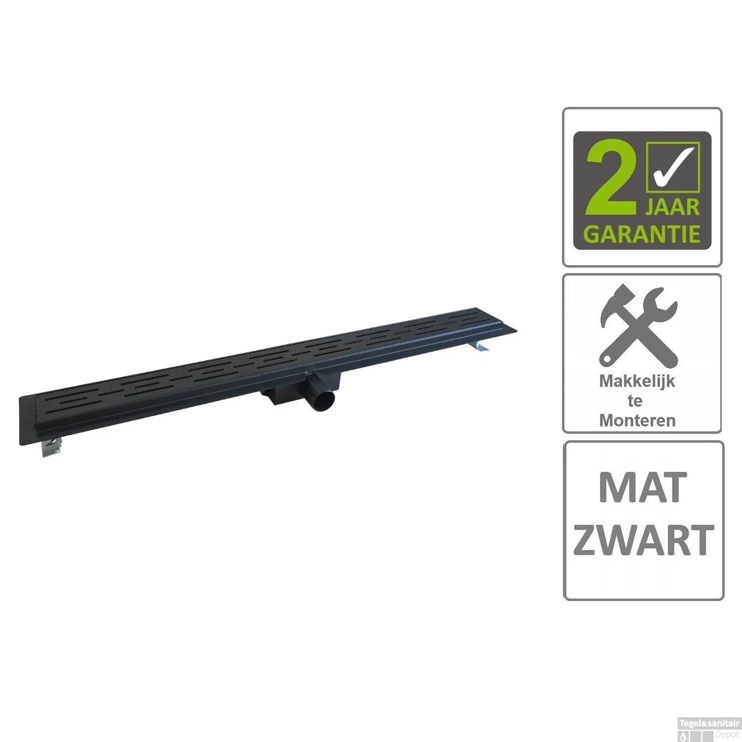 BWS Douchegoot Flens Met Uitneembaar Sifon 100x7x6.7cm RVS Mat Zwart 3 BWS Douchegoot Flens Met Uitneembaar Sifon 100x7x6.7cm RVS Mat Zwart