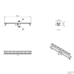 BWS Douchegoot Flens Met Uitneembaar Sifon 70x7x6.7cm RVS Mat Zwart 9 BWS Douchegoot Flens Met Uitneembaar Sifon 70x7x6.7cm RVS Mat Zwart -Badkamerwinkel bws douchegoot flens met uitneembaar sifon 70x7x6.7cm rvs mat zwart tech