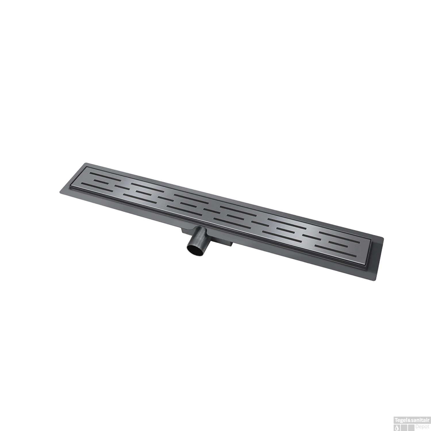 BWS Douchegoot Flens Met Uitneembare Haarfilter 80x7x6.7 Cm Gunmetal