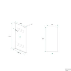 BWS Eco Zijwand Met Muurprofiel 40x200cm NANO Coating 8mm -Badkamerwinkel bws eco zijwand met muurprofiel 40x200cm nano coating 8mm tech 1