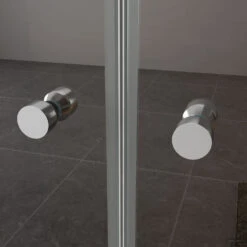 BWS Douchedeur | 2 Pendeldeuren | 6mm NANO Coating Glas | Chroom | Nisdeur (Alle Maten) -Badkamerwinkel bws nisdeur met pendeldeuren detail2