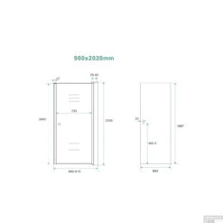 BWS Douchedeur | Profiel | 90x202cm | 8mm NANO Omkeerbaar Rookglas | Nisdeur -Badkamerwinkel bws nisdeur profiel 90x202 cm 8 mm nano omkeerbaar rookglas tech