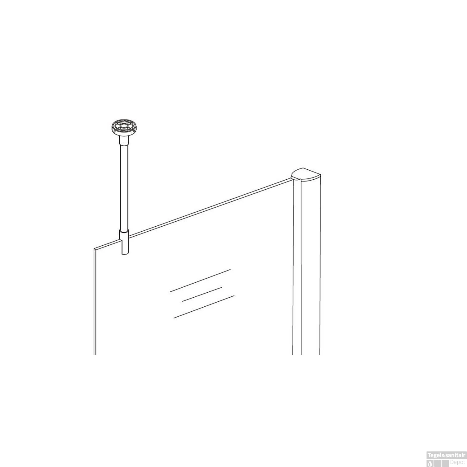 BWS Plafond Stabilisatiestang Rond 100 Cm Inkortbaar Chroom 7 BWS Plafond Stabilisatiestang Rond 100 Cm Inkortbaar Chroom - Afbeelding 5