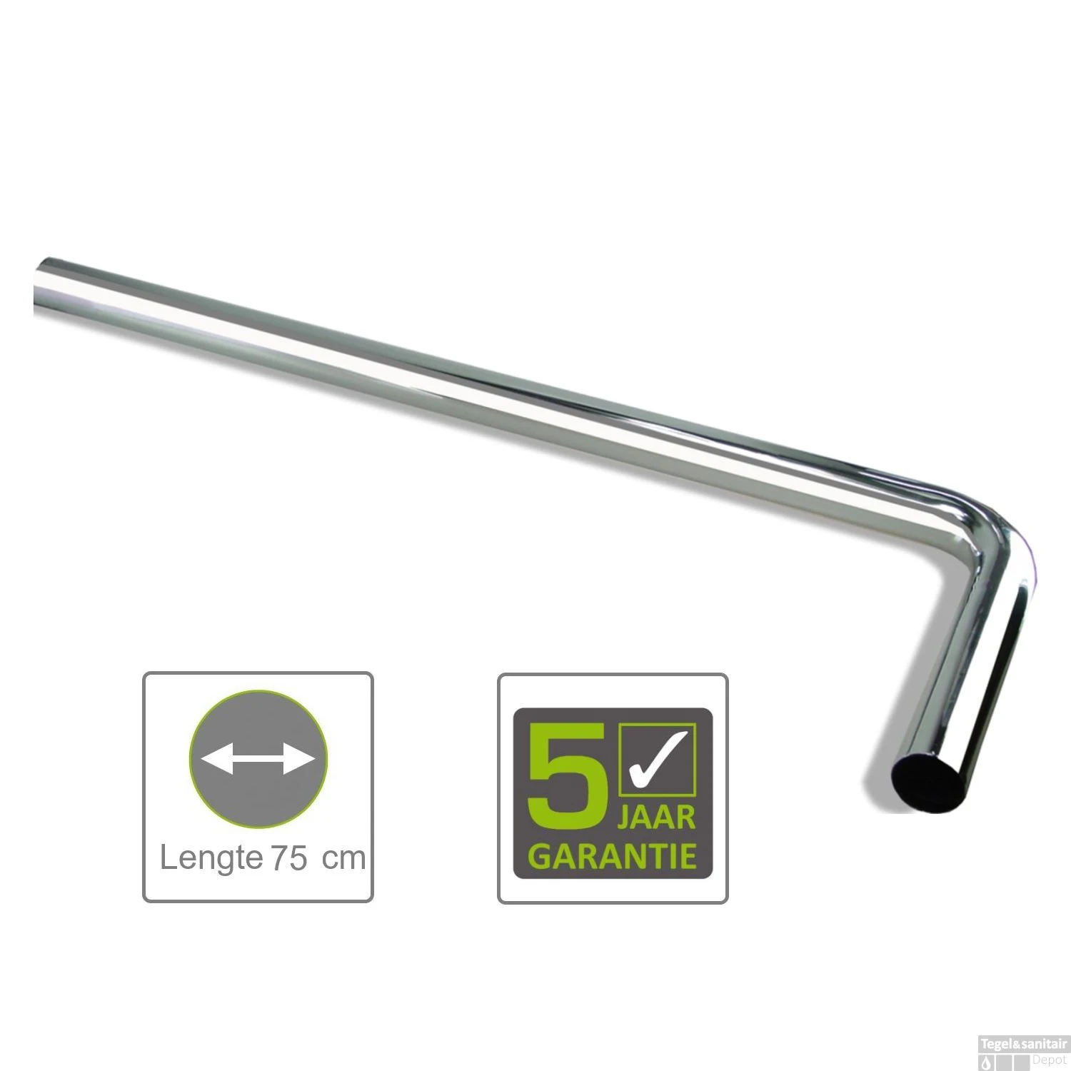 BWS Uni Vloerbuis 750x220x32 Mm Chroom 3 BWS Uni Vloerbuis 750x220x32 Mm Chroom